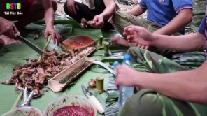 Đánh tiết canh bằng nước khe suối làm bữa nhậu trong rừng (phần 4)