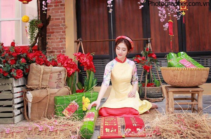 Girl xinh với concept trang trí ngày tết 