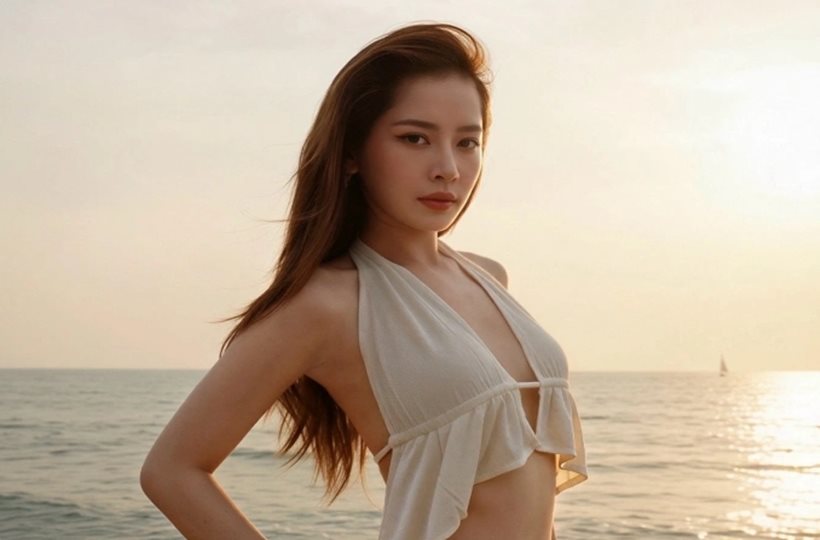Chi Pu khoe vẻ gợi cảm khi đi nghỉ lễ